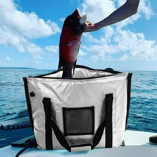 Buffalo Gear Insulated Fish Kill Bag for Fish Fresh, 48x18in Leakproof Fish  Cooler Bag with 2 Reusable Cooler Ice Packs,Portable Waterproof Fishing Bag  with Adjustable Shoulder Strap Keep Ice-Cold More Than 48