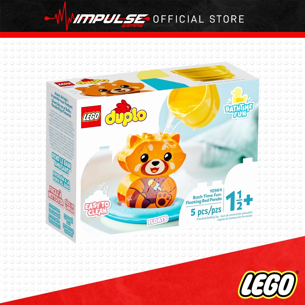 LEGO DUPLO Bath Time Fun: Floating Red Panda 10964 Bath Toy for