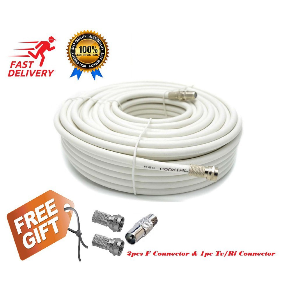 RG6 Hi Quality Coaxial Cables for Astro Digital TV CCTV (25mtr) Free ...