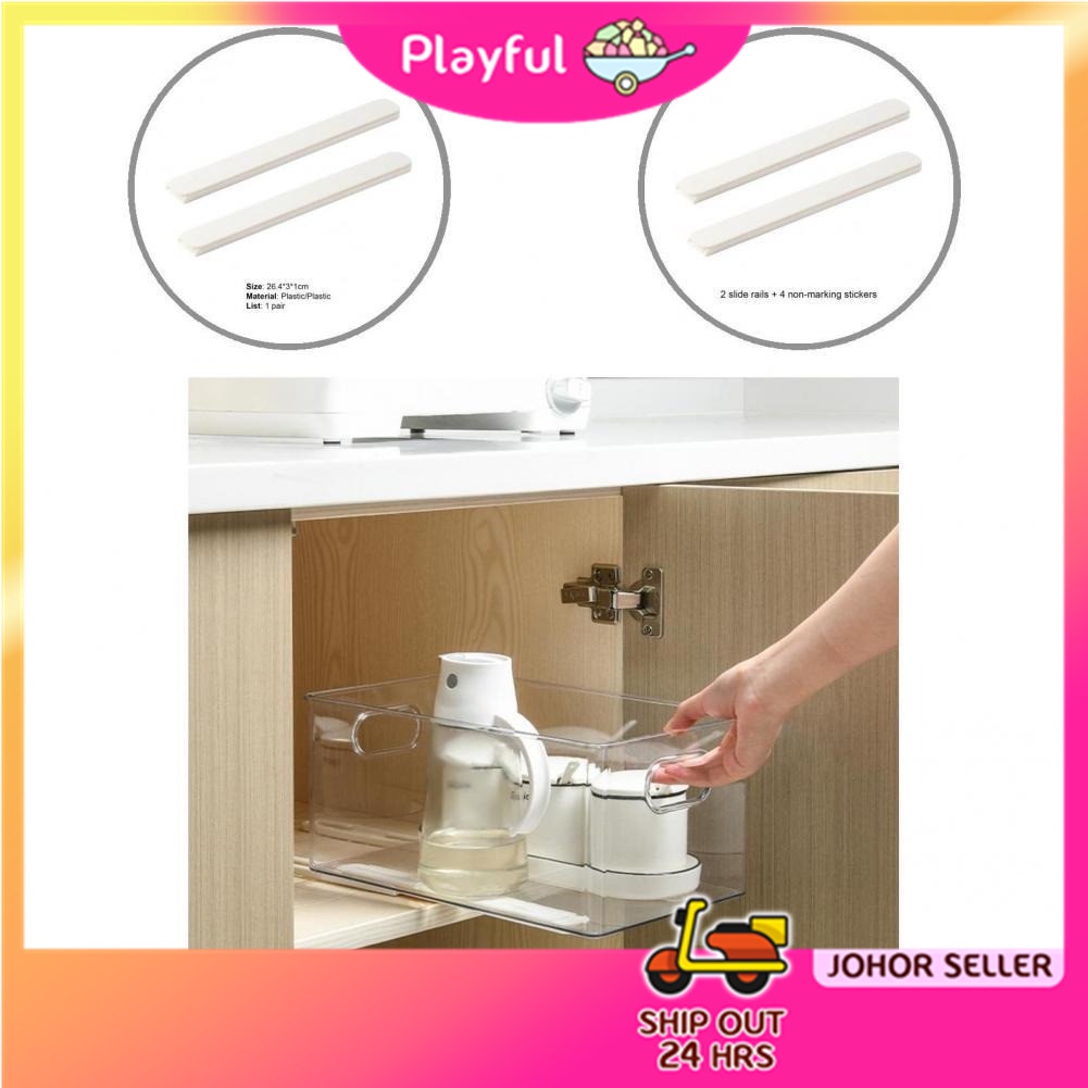 【PLAYFUL】2Pcs/set Storage Rack DIY Track Pull Track Basket Pull Rail ...