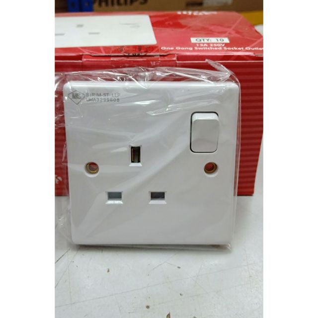 UMS SP2913A 13A 1G Switch Socket Outlet (Polycarbonate) | Shopee Malaysia