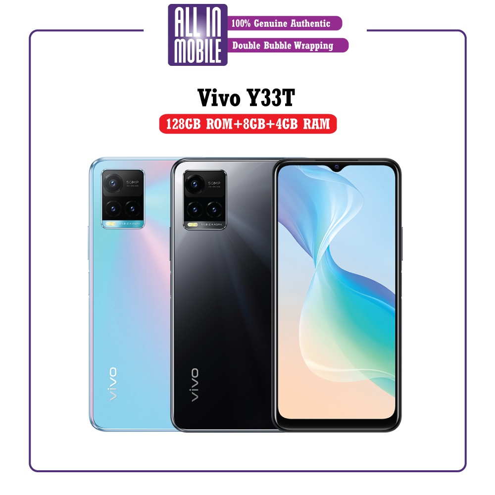 Vivo Y33T [128GB ROM+8GB RAM+4GB Extended RAM] Original Malaysia Set