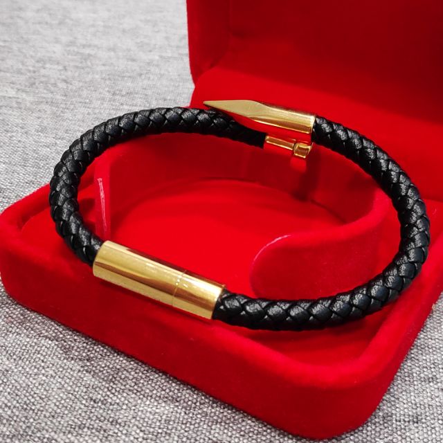 Cartier bracelet bangle Gold with leather unisex Shopee Malaysia