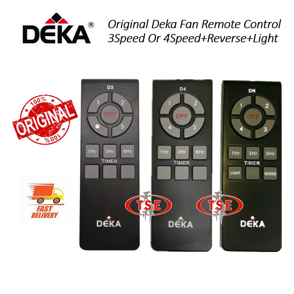 Deka Original Ceiling Fan Remote Control (D3 Speed/D4 4 Speed/DN 4