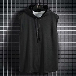 HAPPYPAL Korean Vest Men Trend Sport Vest Tactical Vest Hooded Loose ...