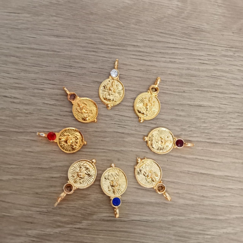 Mahalakshmi Coin Double Sided Design with White Red Maroon Royal Blue ...