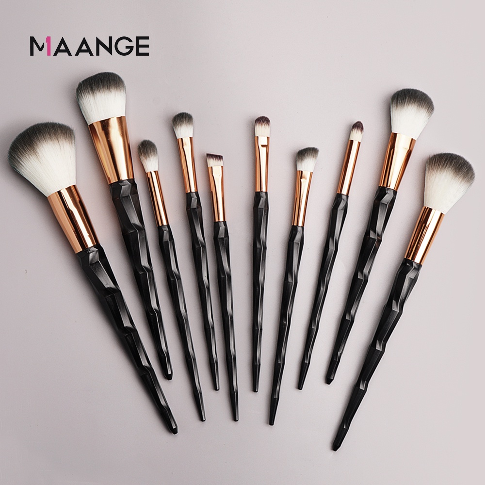 MAANGE 10 Pcs Professional Beginner Brush Makeup Powder Blush Contour