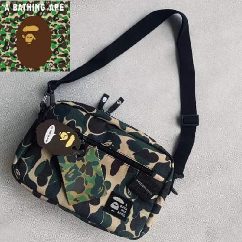 Bape camo store sling bag