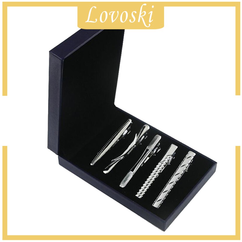 [lovoskiMY] 5Pcs Mens Tie Clips Set Bar Clip Wedding Business Necktie