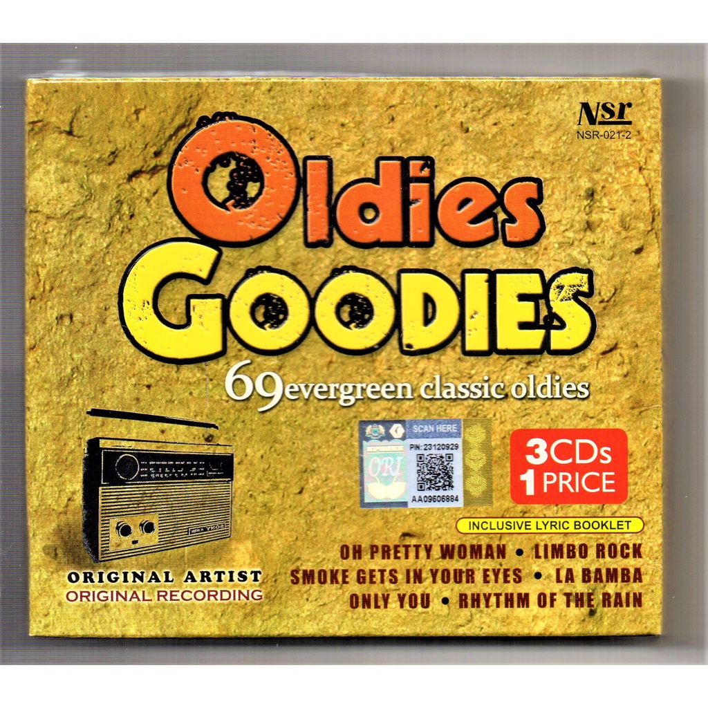 Oldies Goodies - 69 Evergreen Classic Oldies ( 3 Cd ) Original Artist 