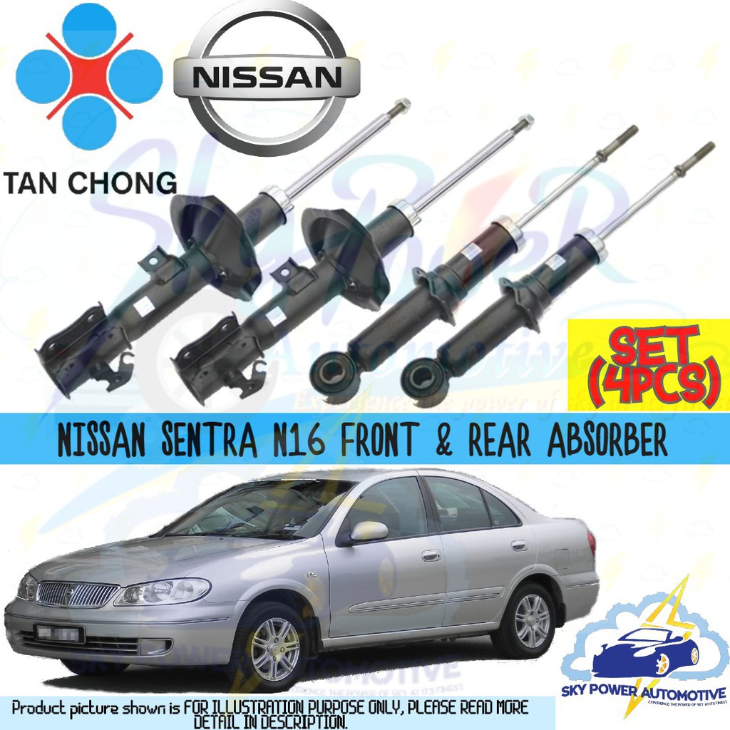 NISSAN SENTRA N16 100 TAN CHONG ORIGINAL (GENUINE) SHOCK ABSORBER (FRONT 2PCS + REAR 2PCS = SET