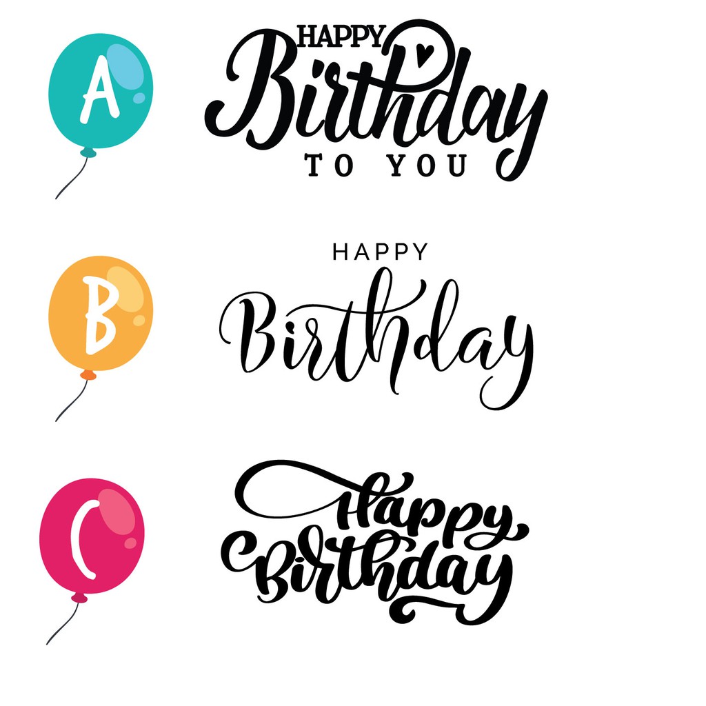 Balloon Sticker HAPPY BIRTHDAY B5 for Aqua Bobo Bubble Balloons Sticker ...