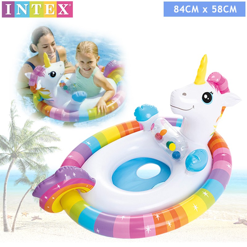 INTEX 59570 (NP17) See-Me-Sit Pool Riders Kids Inflatable Swimming Ring ...
