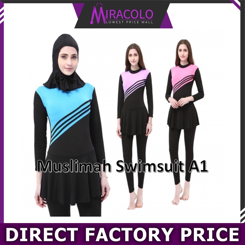 Mira Muslimah Swimsuit Hijab Women Female Swimming Suit Baju Renang