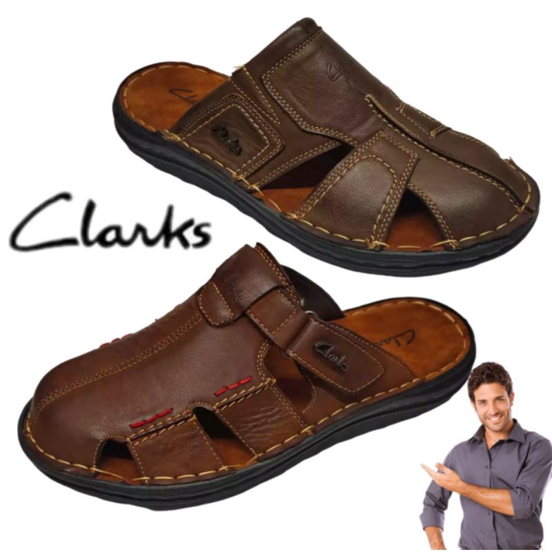 Clarks Upper Leather Men Comfort Sandals / Men Sandals / Sandals Kulit ...