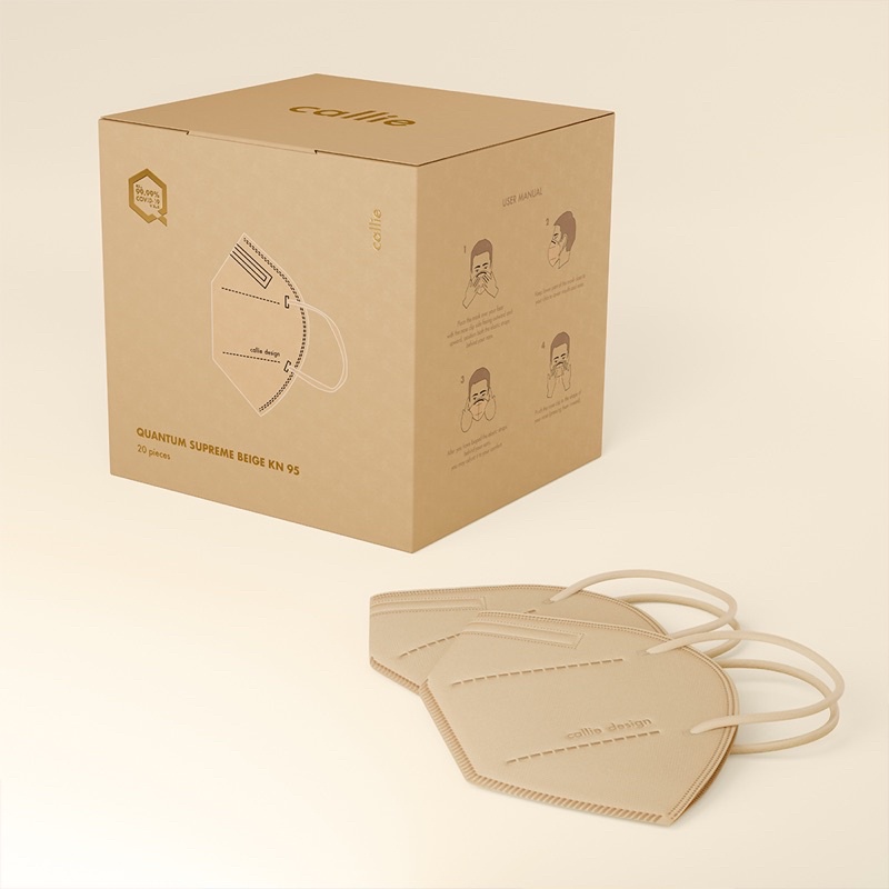 Callie Quantum Supreme Beige KF99 Surgical Mask (20Pcs) | Shopee Malaysia