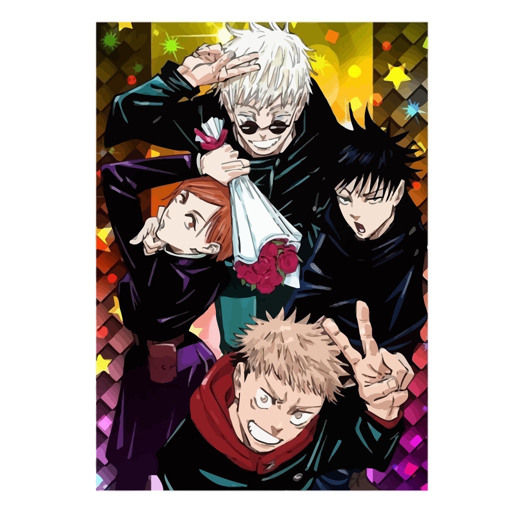 DIY Oil Painting By Numbers Jujutsu Kaisen Anime Gojo Satoru Home Decor ...