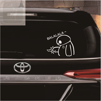 Baymax car sticker cutting balala blala outline car top glass sticker ...