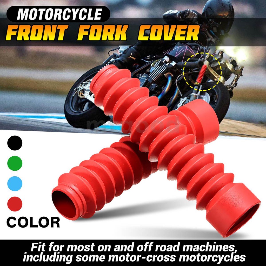 2PCS Universal Motorcycle Rubber Front Fork Shock Absorber Dust Cover ...