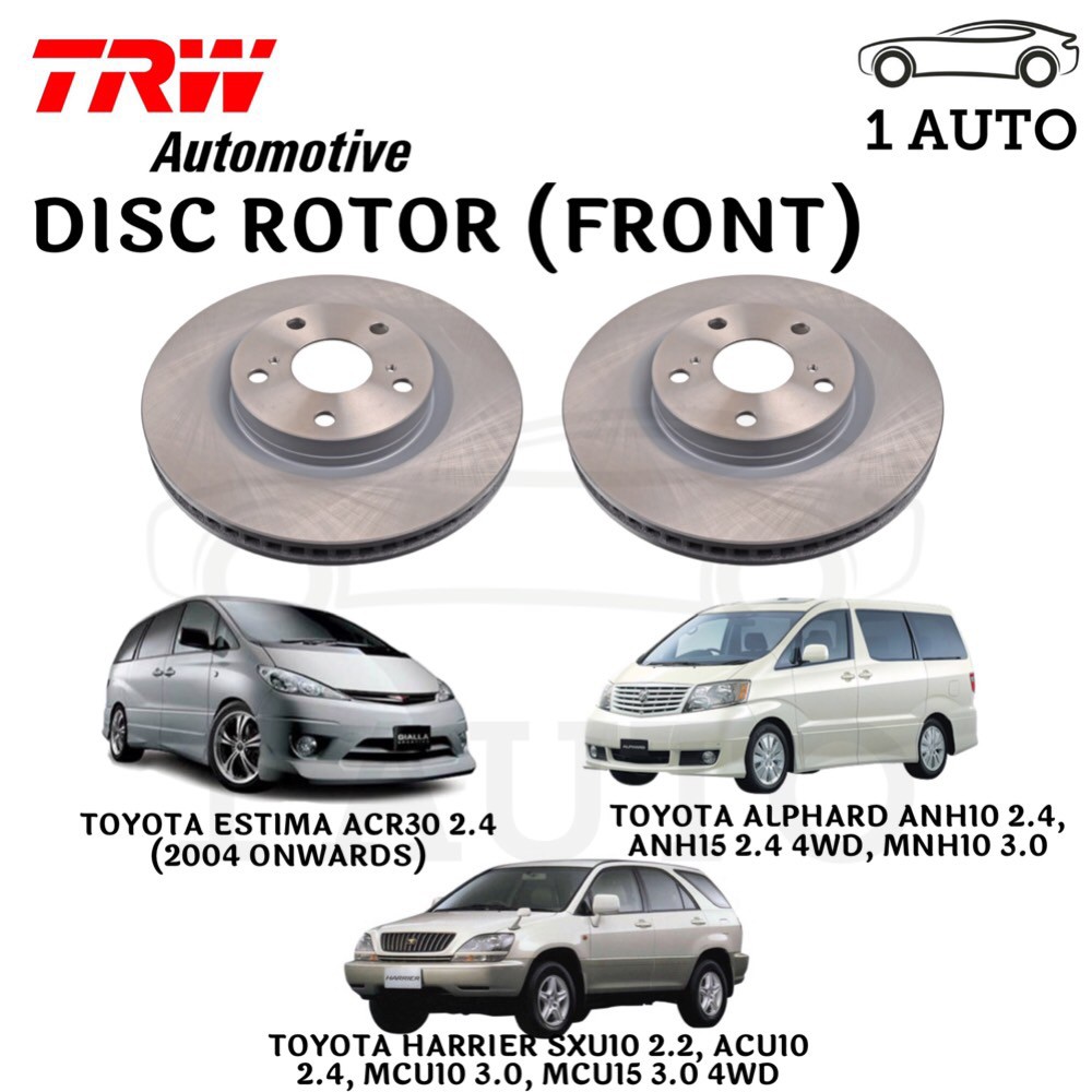 TRW FRONT DISC ROTOR - TOYOTA HARRIER SXU10 ACU10 MCU10 MCU15, ALPHARD ...