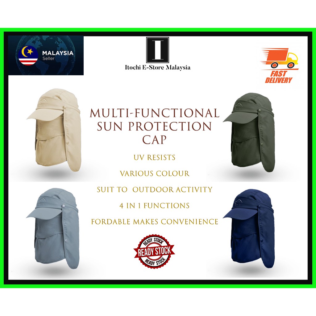 【Ready Stock in Malaysia】Multi-Functional Sun Protection Cap - 4 in 1 ...