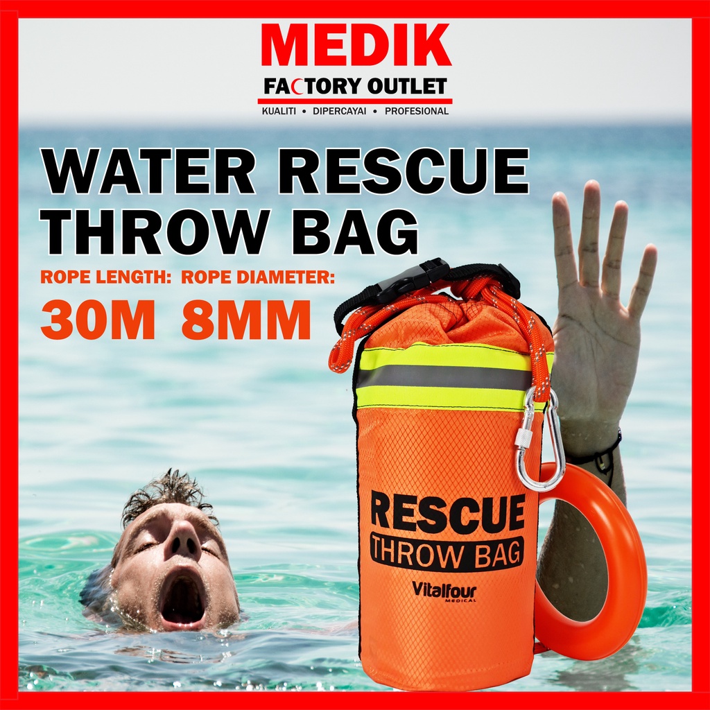 Vitalfour High Quality Water Rescue Throw Bag 30meter untuk banjir ...