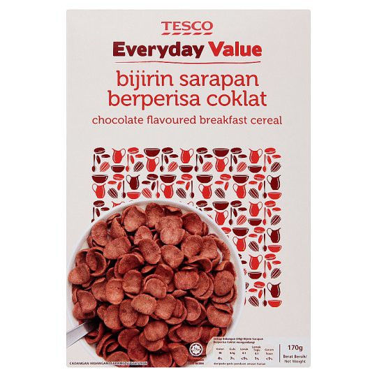 Tesco Everyday Value Chocolate Breakfast Cereal 170g Shopee Malaysia
