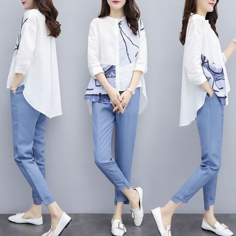 Pre Order 2PCS set Women Casual Set Korean Style Women SET Baju Kerja Wanita Baju Seluar Blouse Murah Blouse Set Shopee Malaysia