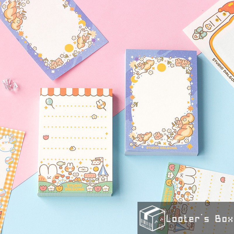100 Sheets Cat & Squirrel Cute Korean To Do List Schedule Memo Pad ...