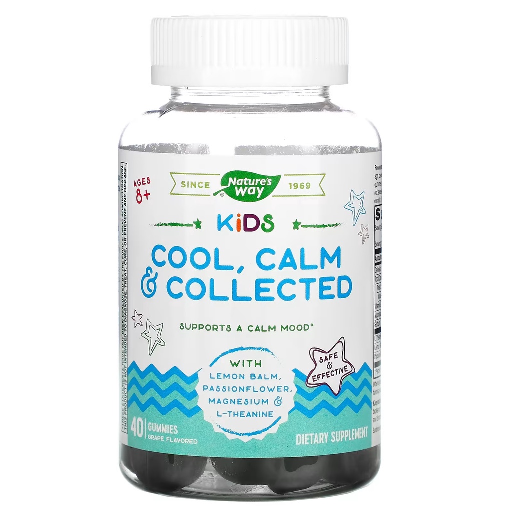 Nature's Way Kids Cool Calm & Collected Ages 8 + Grape 40 Gummies