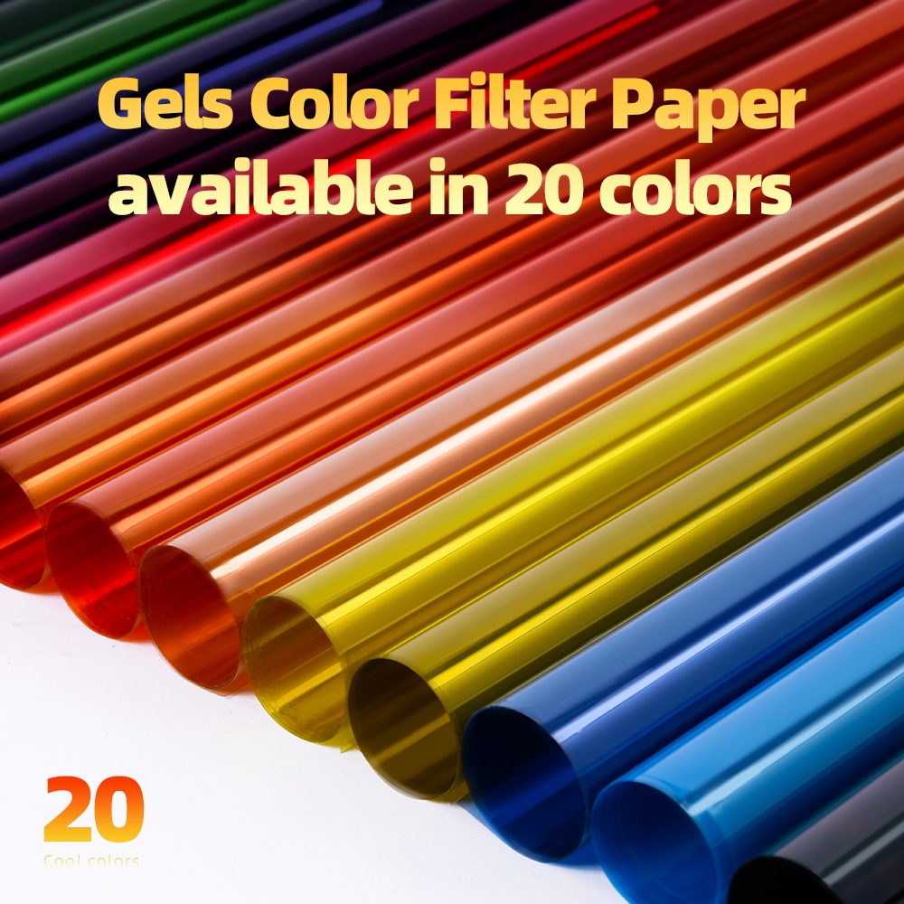 Selens 100×100cm Lighting Filter Color Gels Paper with 4 clamps for ...