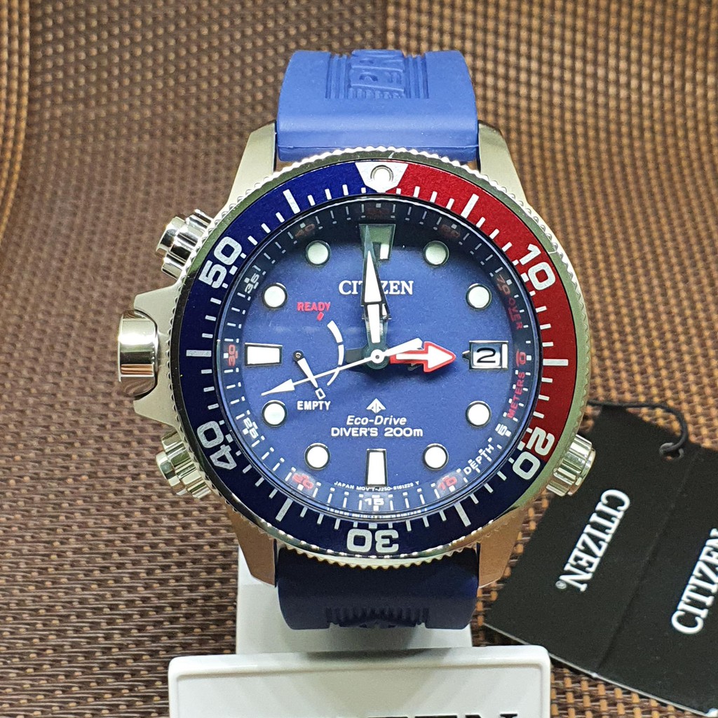 Citizen Bn2038 01l Promaster Eco Drive Blue Synthetic Rubber Strap Divers Watch Shopee Malaysia 7741