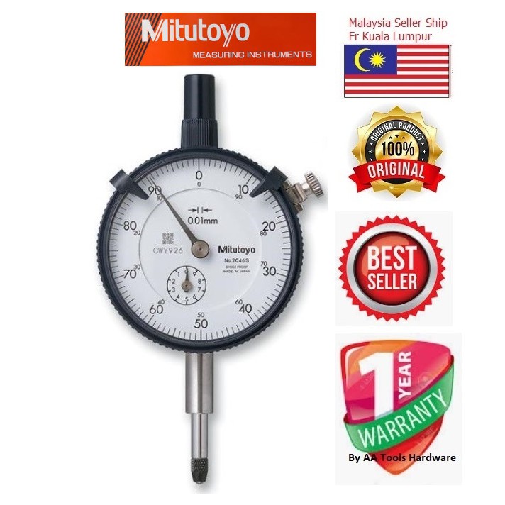 Mitutoyo 2046a 09 Dial Indicator Lug Back Plate 10mm 0 01mm