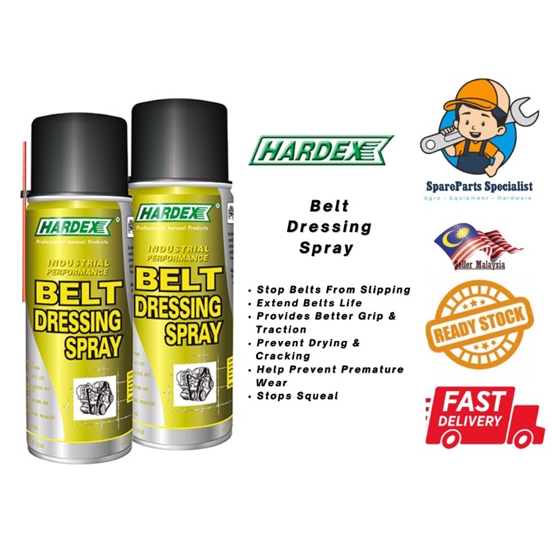 Belt dressing outlet spray