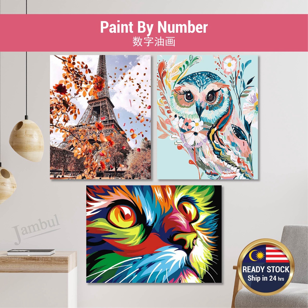 Cat Paint By Numbers Kit DIY Oil Painting On Canvas For Adults Art Home  Decor