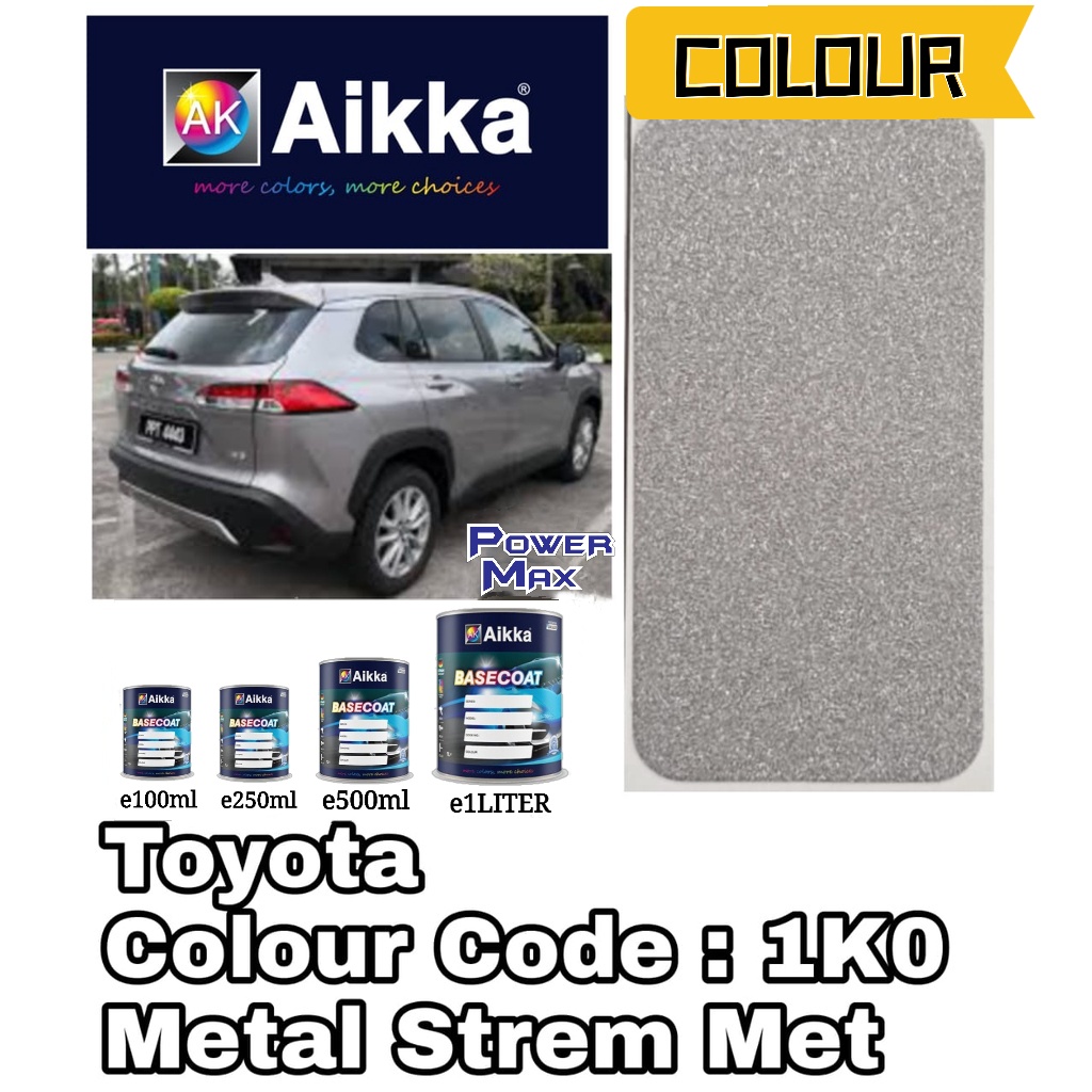 Bombe Peinture Toyota CARSKY - METAL STREAM MET 1K0 + Vernis - 2 Aérosols 400ml