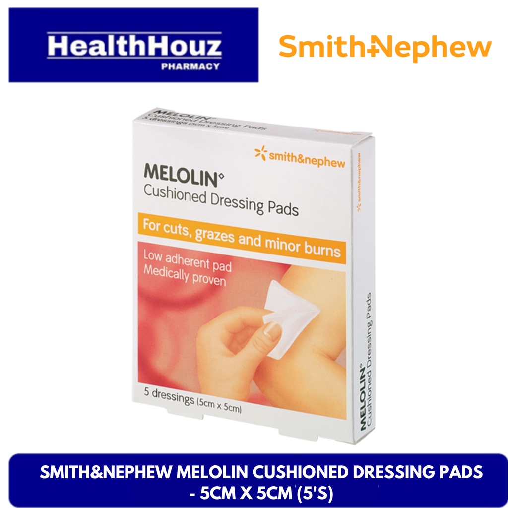 Smith&Nephew MELOLIN Cushioned Dressing Pads - 5cm x 5cm (5's) | Shopee ...
