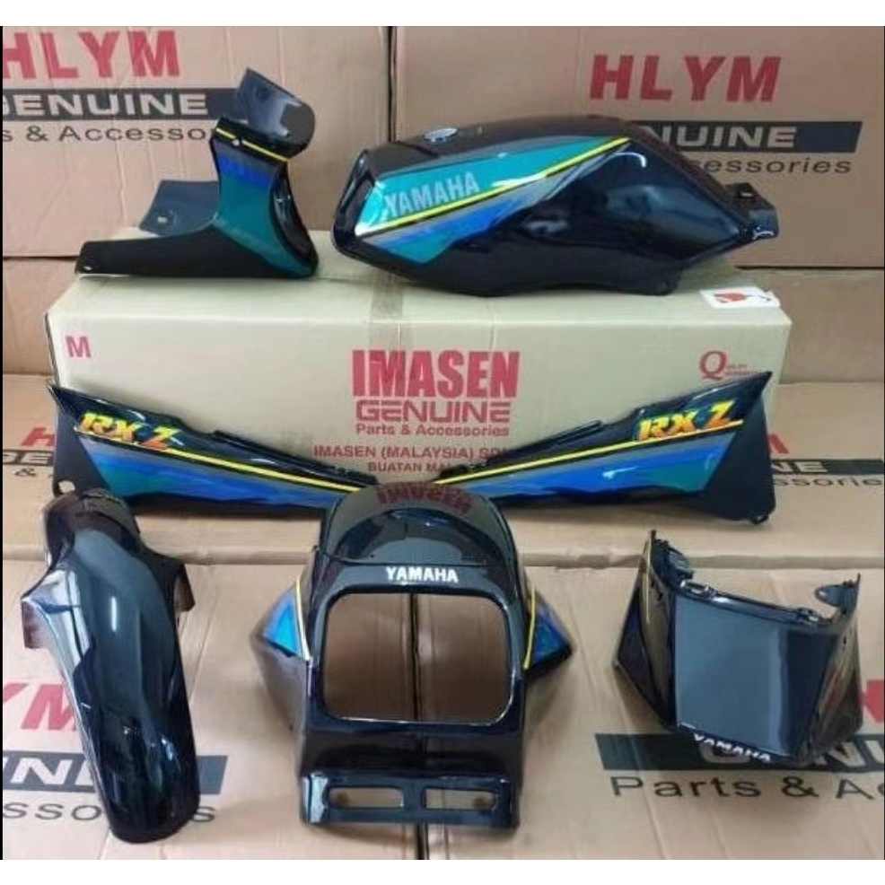 YAMAHA RXZ IMASEN COVER SET STICKER SIAP TANAM Y663 DARK BLUE TANK ...