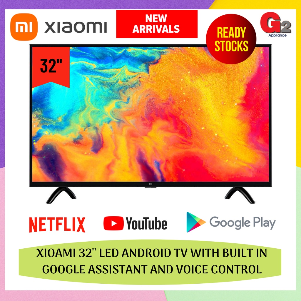 XIAOMI 32'' LED ANDROID TV WITH BUILT IN GOOGLE ASSISTANT AND VOICE ...