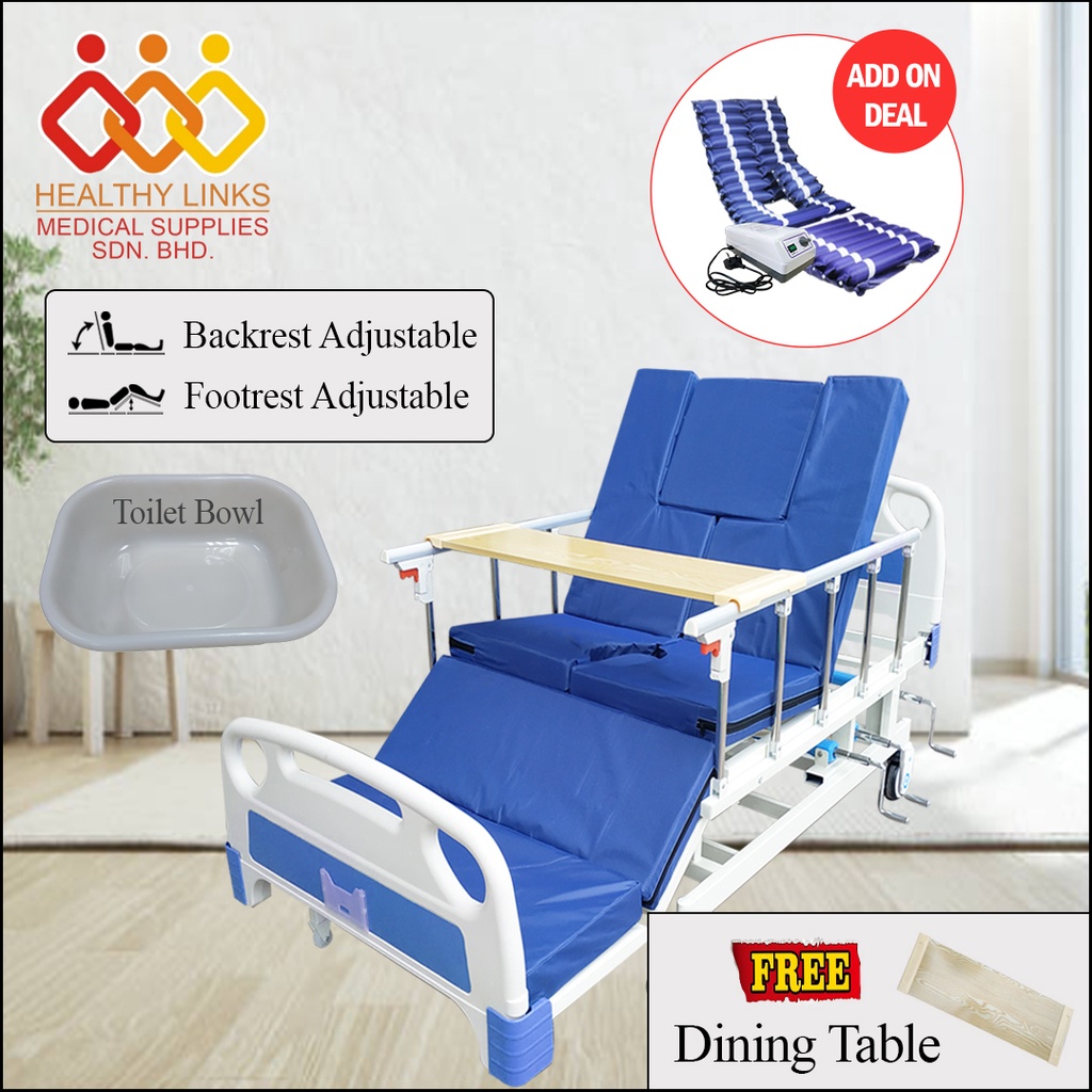 [SameDay Delivery] Hospital Bed 5 Function Manual (M12) + Mattress