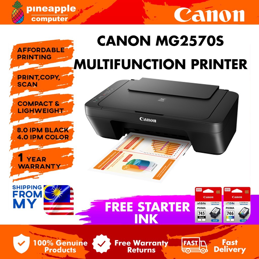 Canon MG2570S (cannot print from phone, no wifi support) AllInOne