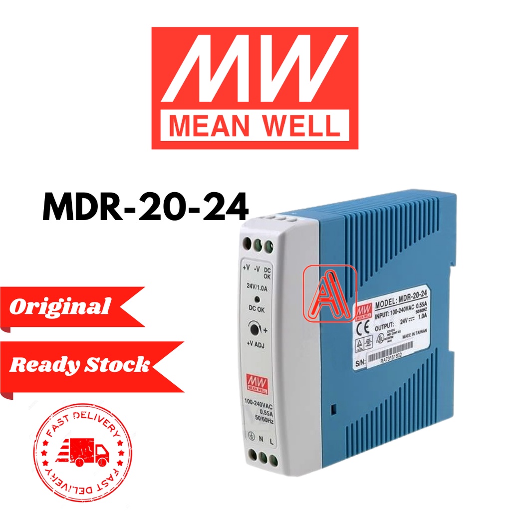 Alimentatore Meanwell MDR-20-24 DIN-Rail 24W 24V 1A | Per Uso Industriale - Foto 3