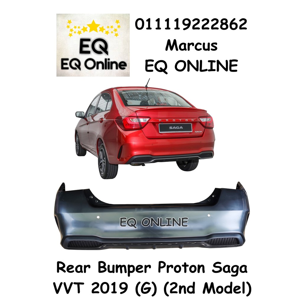Proton Saga VVT 2019 Original Rear Bumper PP Plastic Malaysia FACELIFT ...