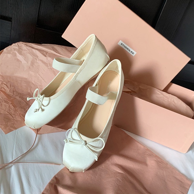 TAVIMART  -  New High Quality Flat Ballet Shoes Women Fashion Shallow Leather Round Toe Wedge Heel Loafers  Soft Flats Mary Jane Shoes