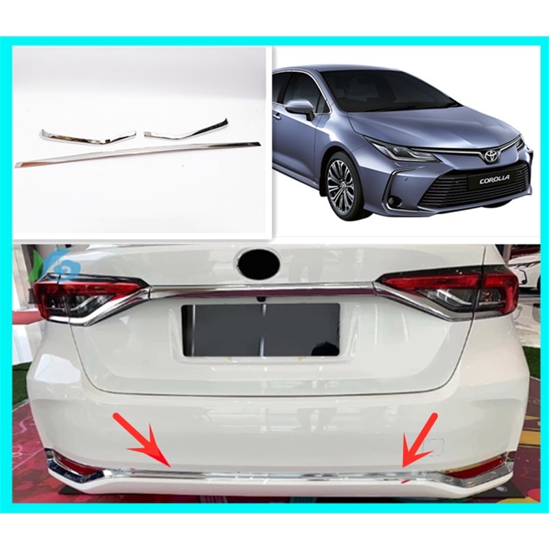 TOYOTA ALTIS 2019 Stainless Steel Chrome REAR Bumper Grille Lining ...