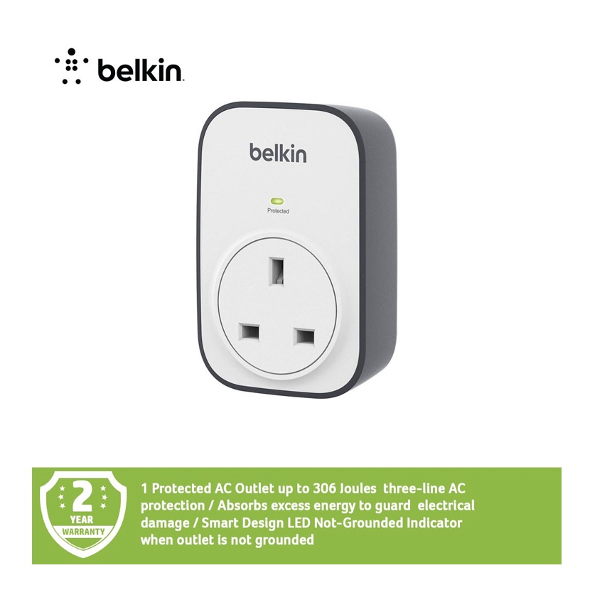 Belkin SurgeCube 1 Way / 1 Plug Surge Protection Plug BSV103SA/BSV102AF ...