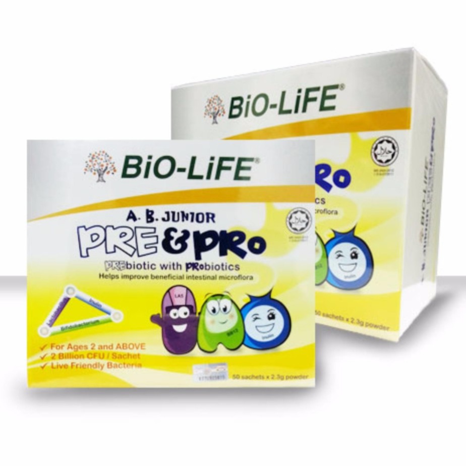 BIO-LIFE AB JUNIOR PRE AND PRO PROBIOTICS 2.3G X 50'S [EXP: 11/2024 ...