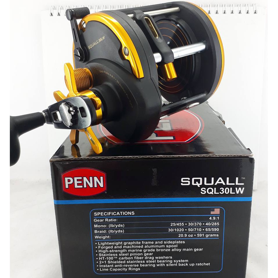PENN SQUALL LEVELWIND SQL30LW (RIGHT) CONVENTIONAL REELS