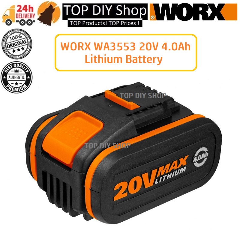 WORX WA3553 20V 4.0Ah Lithium Battery High Capacity Cordless