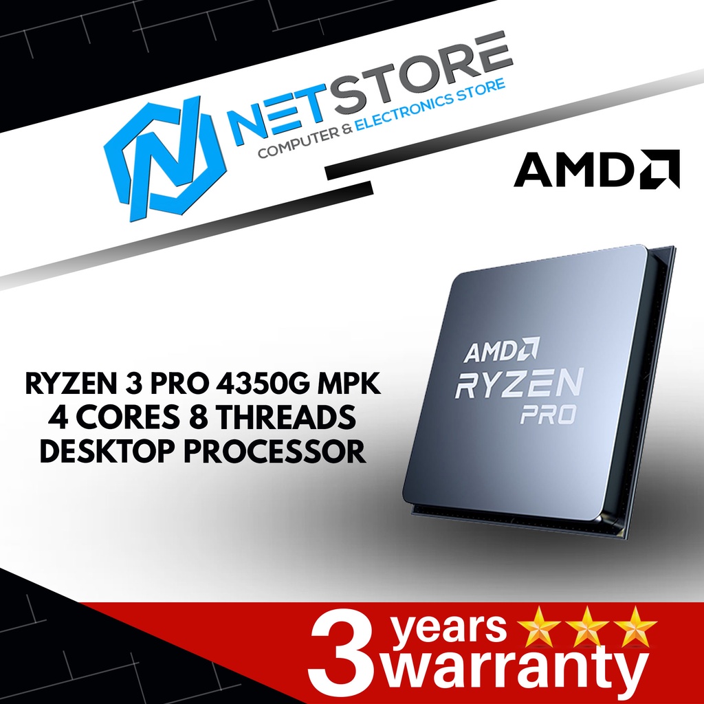 AMD RYZEN 3 PRO 4350G MPK 4 CORES 8 THREADS DESKTOP PROCESSOR